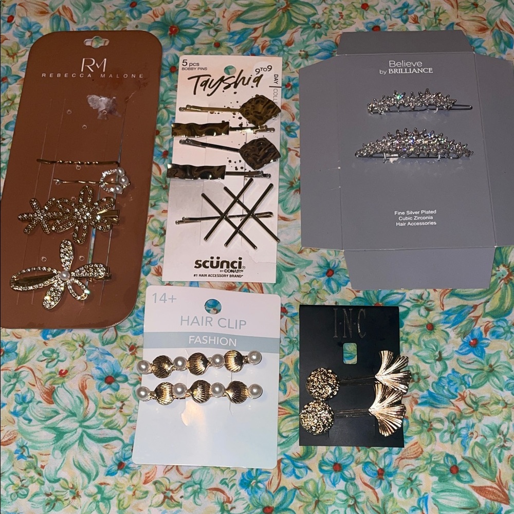 Silver & gold high end hair accessories (5) packs